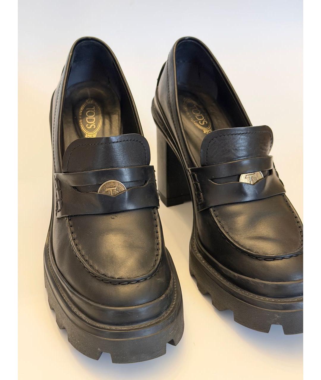 TOD'S Черные кожаные туфли, фото 5
