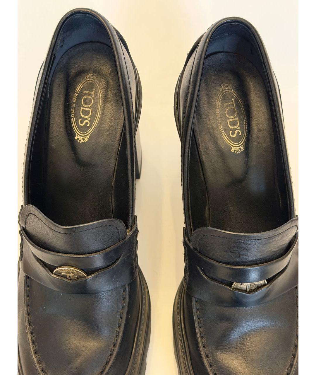 TOD'S Черные кожаные туфли, фото 3
