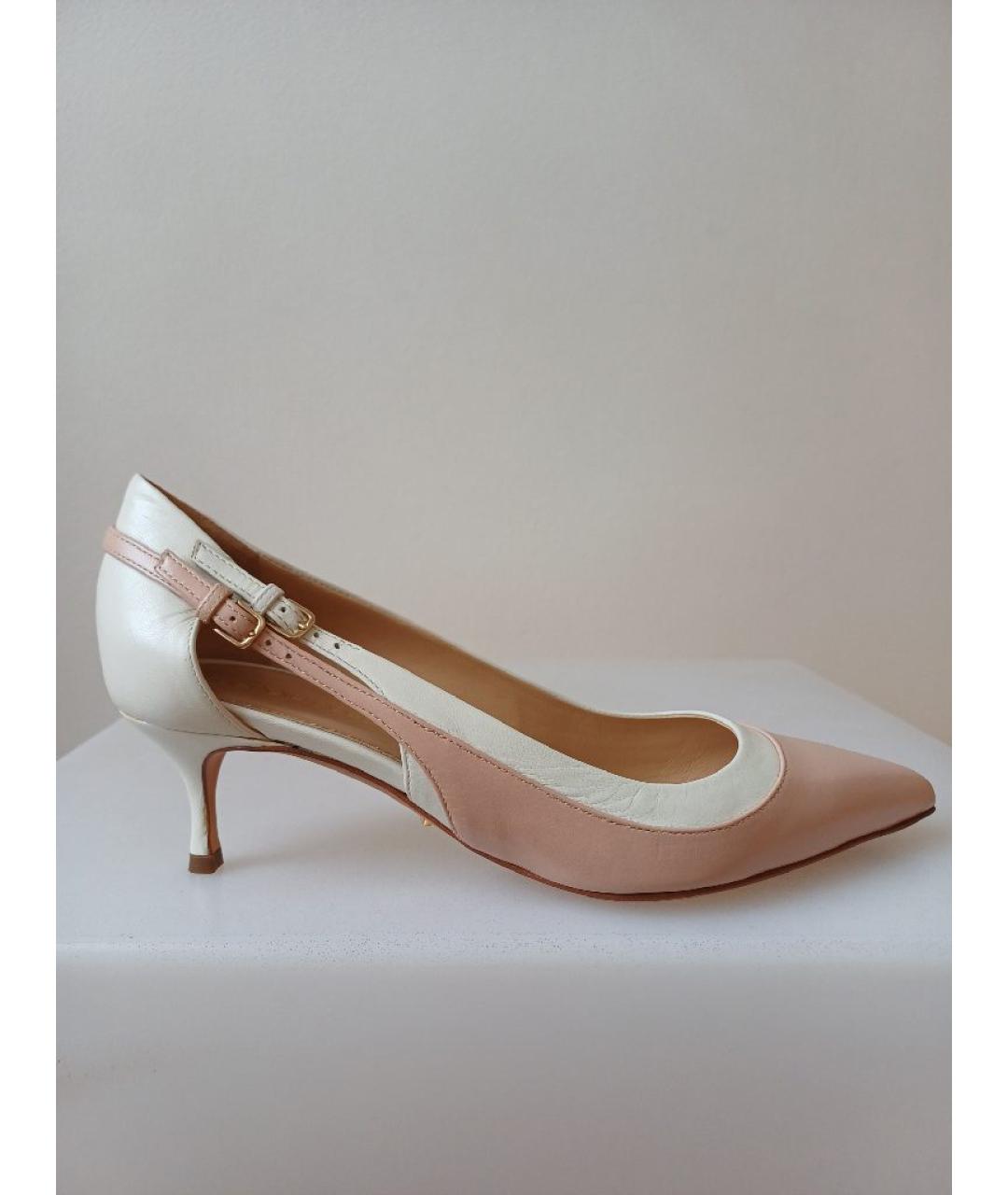 SERGIO ROSSI Бежевые кожаные туфли, фото 10