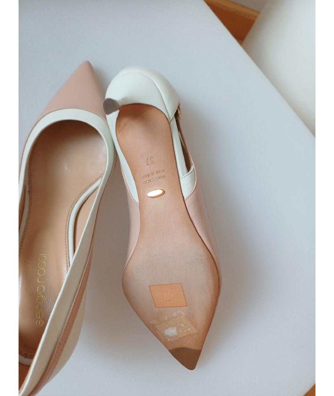 SERGIO ROSSI Бежевые кожаные туфли, фото 9