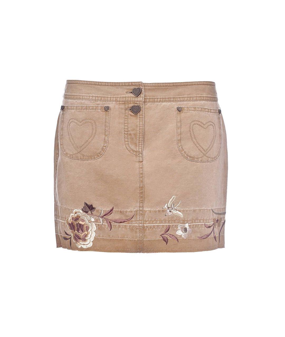 JOHN GALLIANO Бежевая хлопковая юбка мини, фото 9