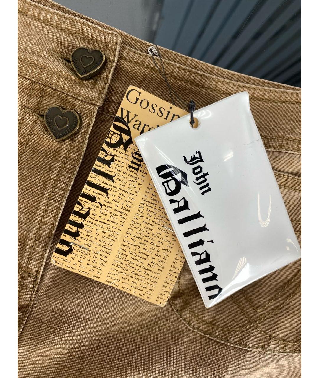 JOHN GALLIANO Бежевая хлопковая юбка мини, фото 7