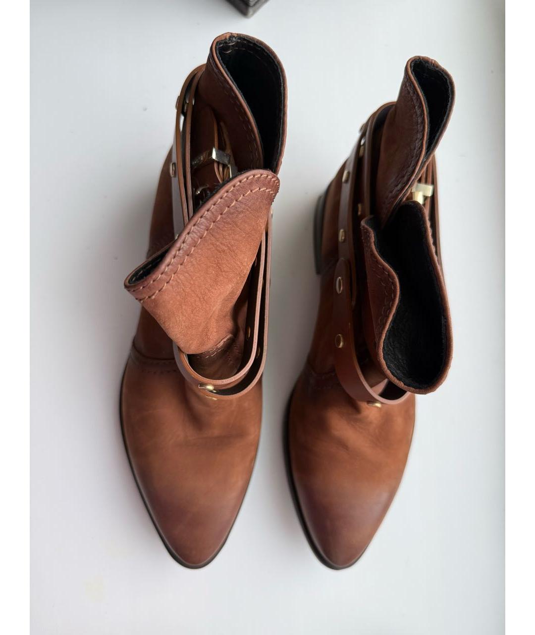 MAX&CO Коричневые кожаные полусапоги, фото 2