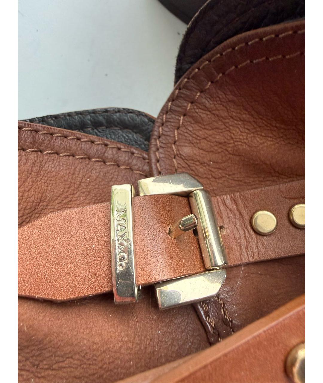 MAX&CO Коричневые кожаные полусапоги, фото 4