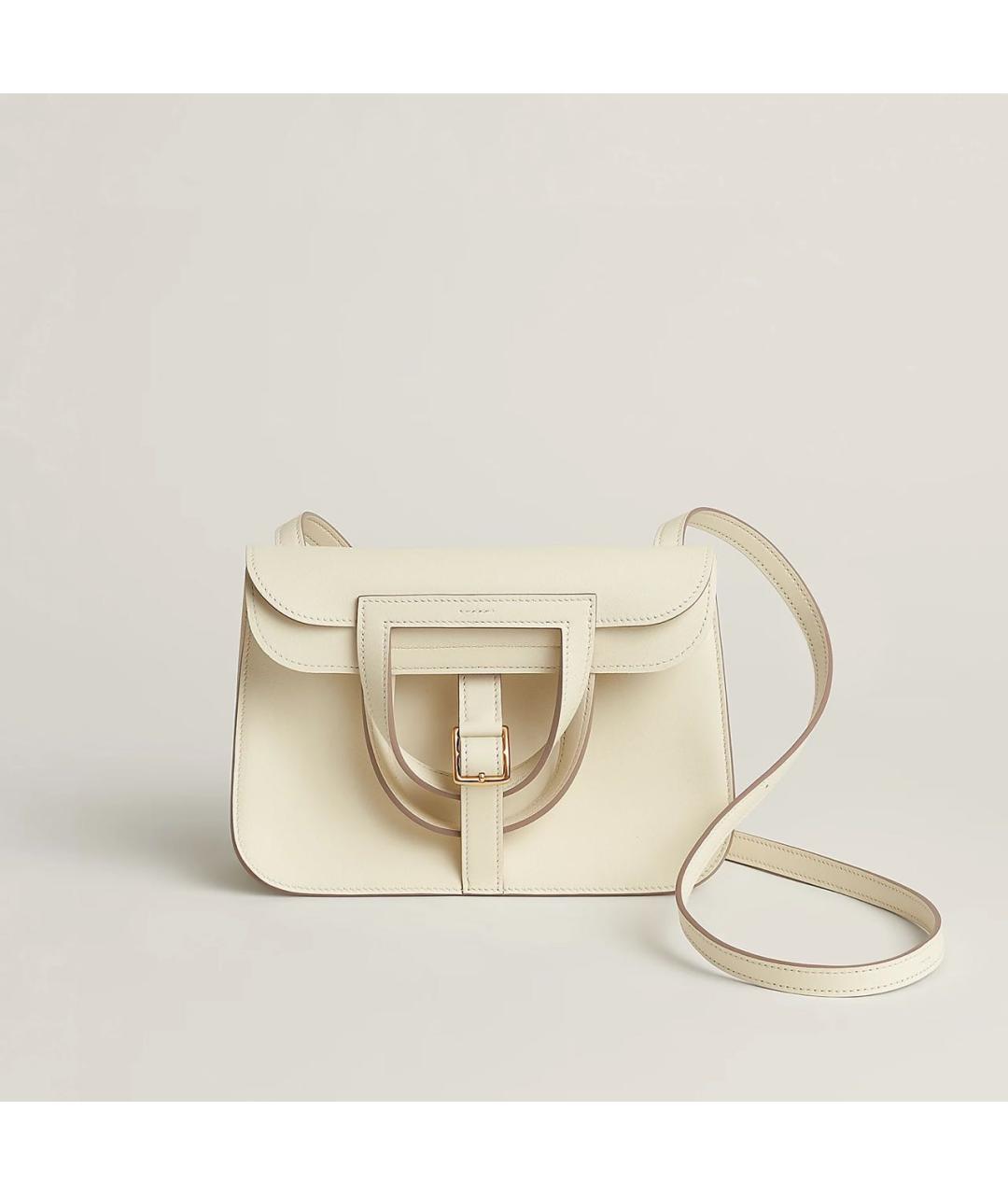 HERMES Бежевая кожаная сумка через плечо, фото 2