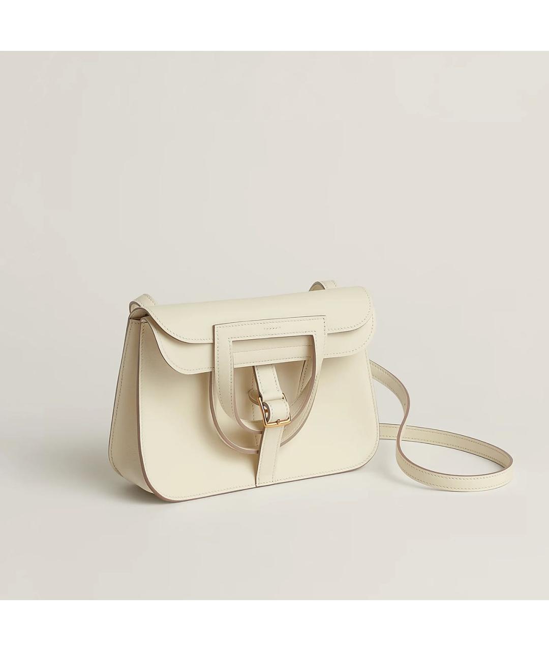 HERMES Бежевая кожаная сумка через плечо, фото 3