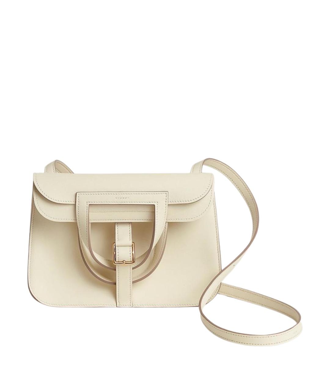 HERMES Бежевая кожаная сумка через плечо, фото 1