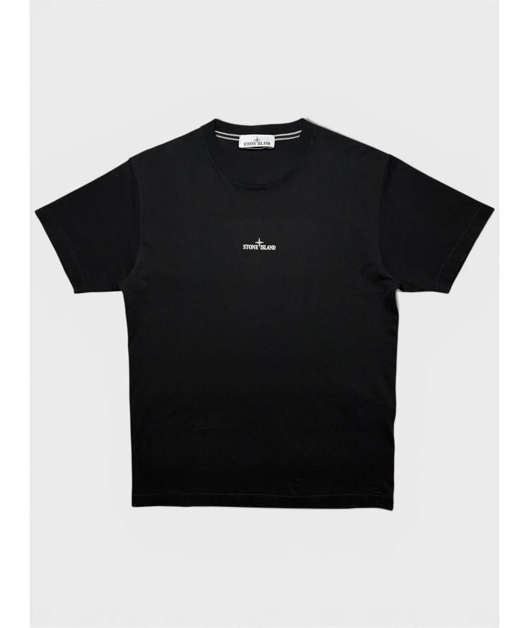 STONE ISLAND Черная хлопковая футболка, фото 6