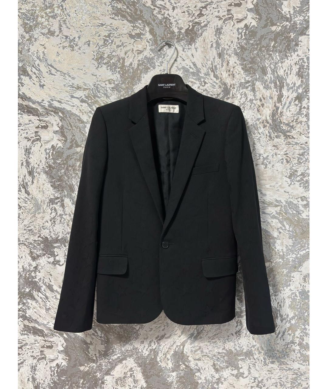 SAINT LAURENT Черный шерстяной жакет/пиджак, фото 2