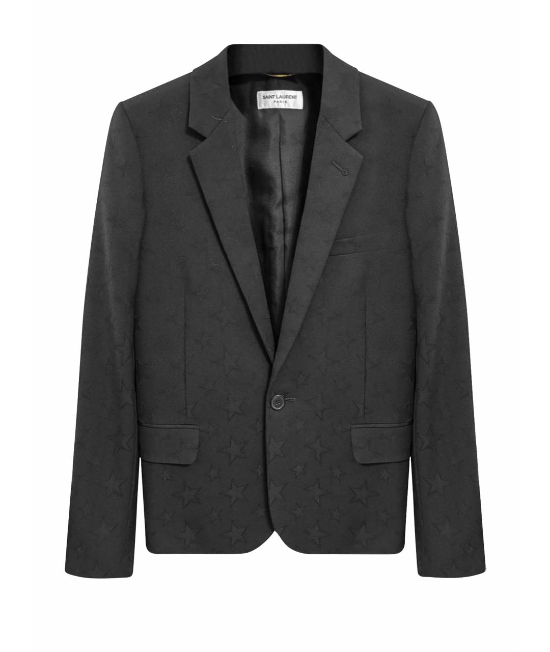 SAINT LAURENT Черный шерстяной жакет/пиджак, фото 1