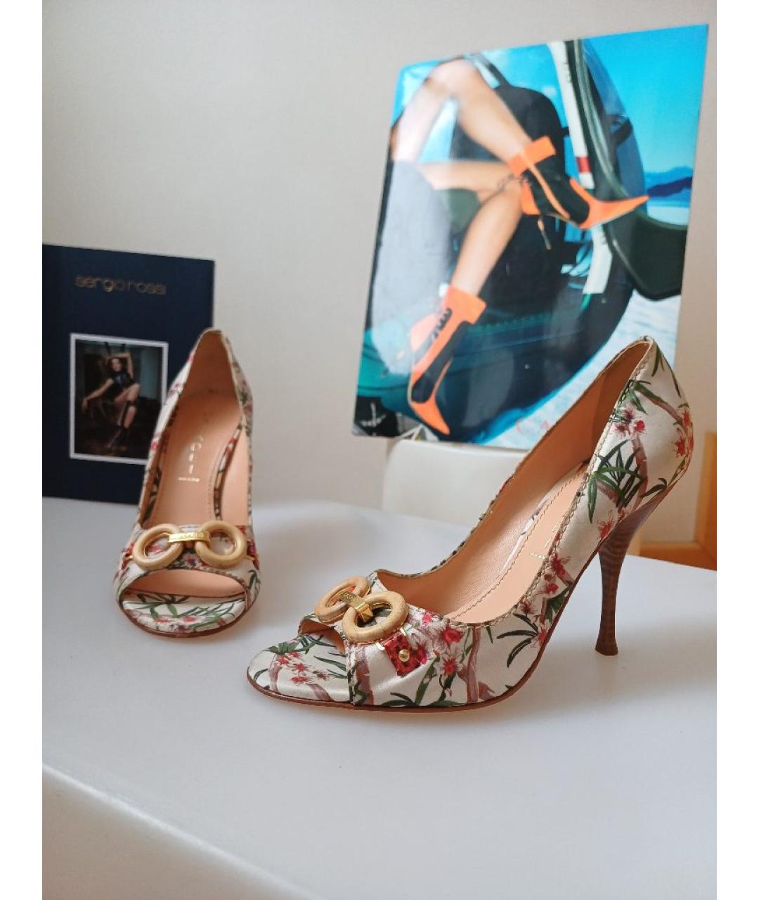 CASADEI Мульти текстильные туфли, фото 5