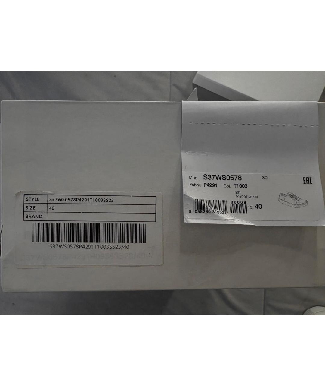 MAISON MARGIELA Белые текстильные низкие кроссовки / кеды, фото 4