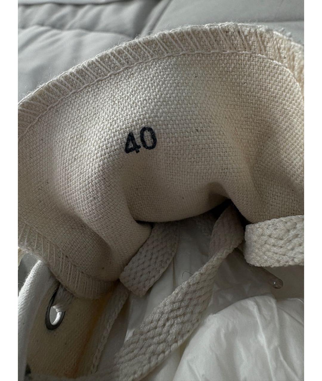 MAISON MARGIELA Белые текстильные низкие кроссовки / кеды, фото 6