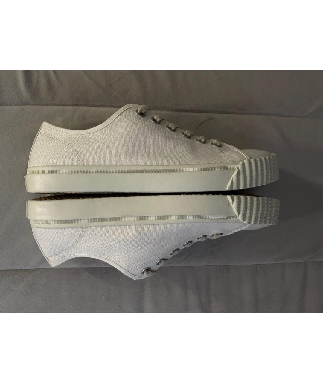 MAISON MARGIELA Белые текстильные низкие кроссовки / кеды, фото 7