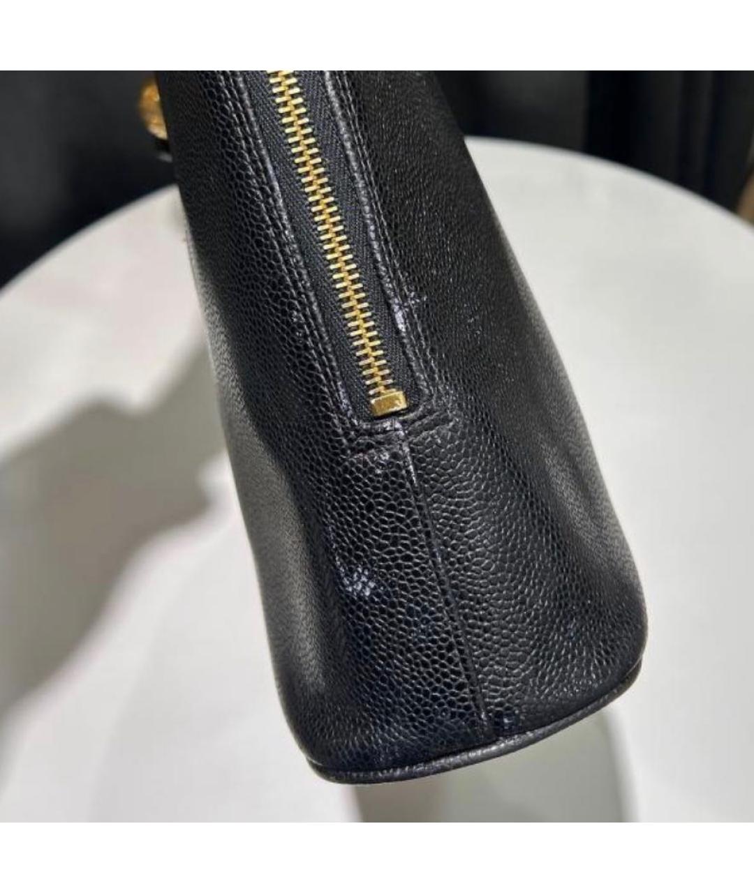 CHANEL Черная кожаная сумка тоут, фото 8