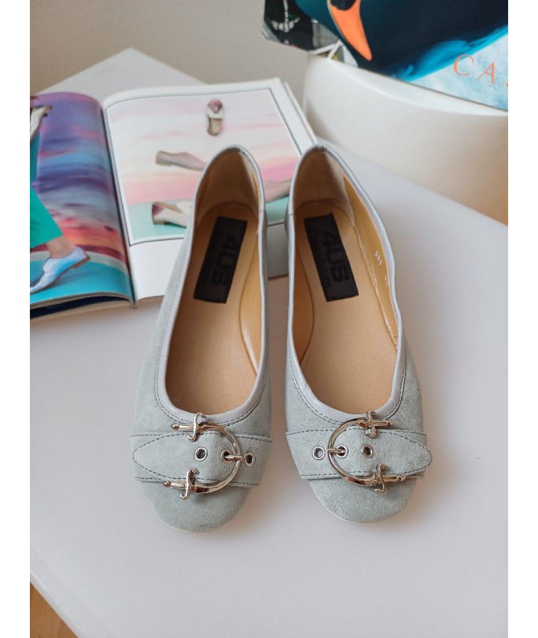 CESARE PACIOTTI Голубые замшевые балетки, фото 4