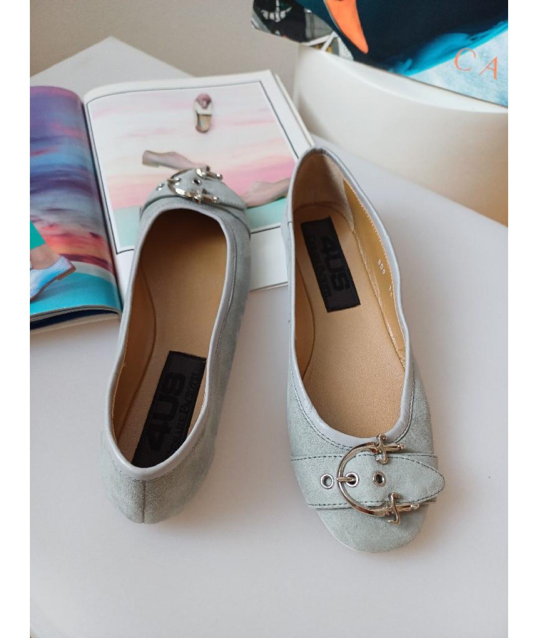 CESARE PACIOTTI Голубые замшевые балетки, фото 3