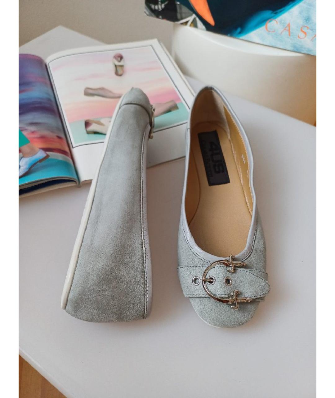 CESARE PACIOTTI Голубые замшевые балетки, фото 5