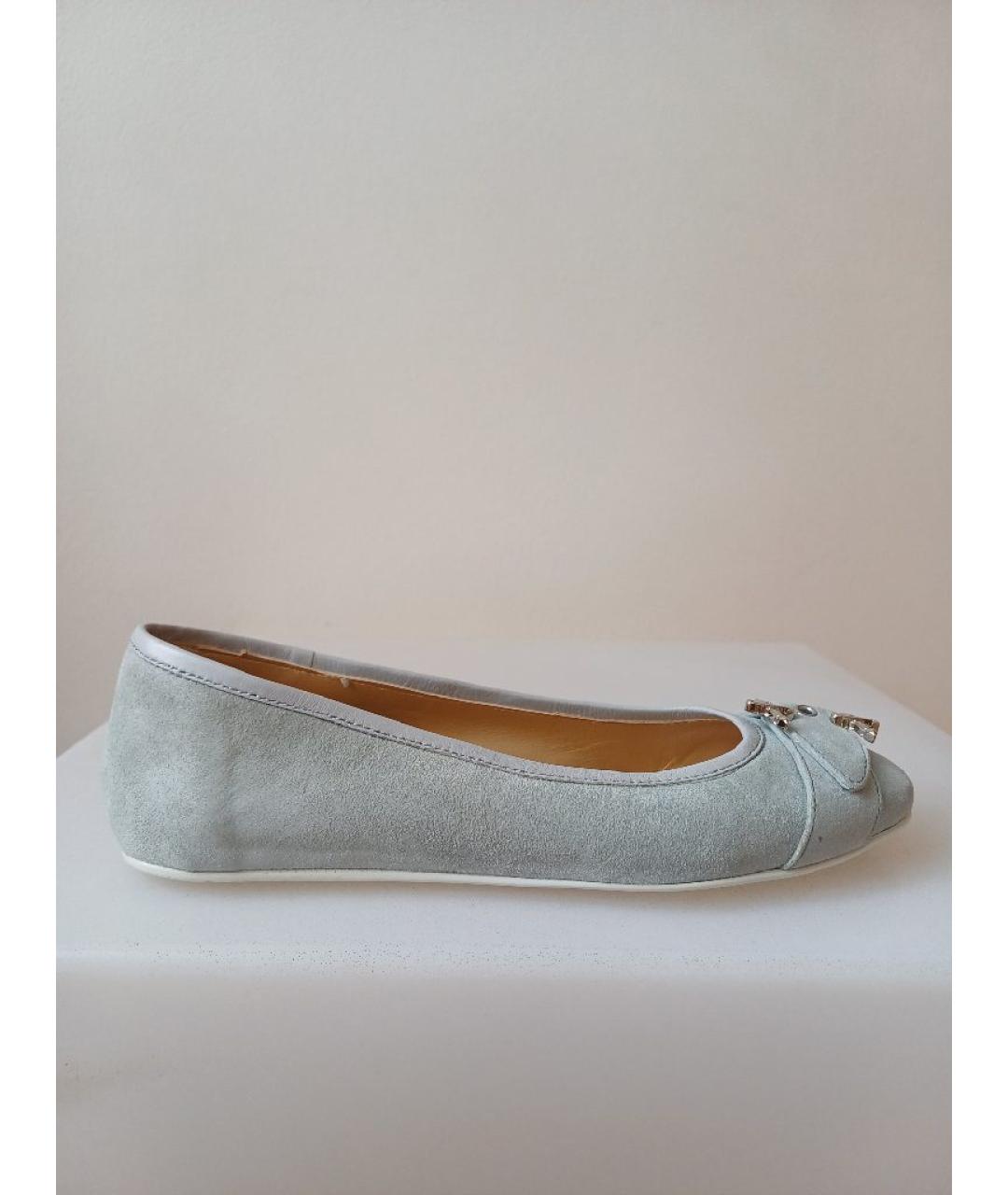 CESARE PACIOTTI Голубые замшевые балетки, фото 8