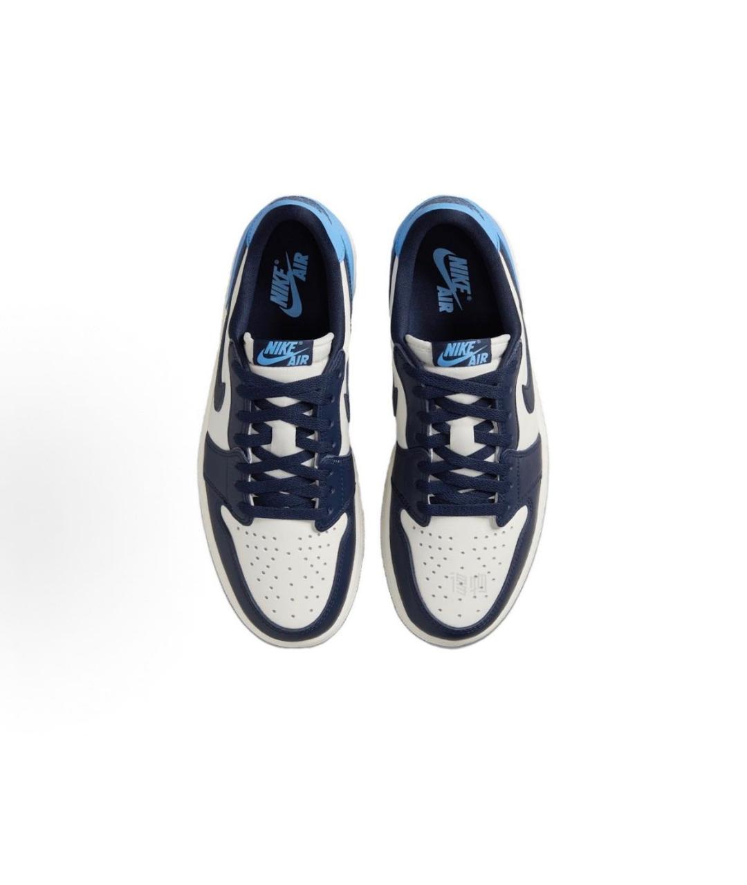 JORDAN Голубые кожаные низкие кроссовки / кеды, фото 3