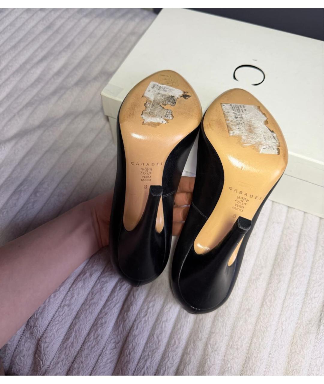 CASADEI Черные кожаные туфли, фото 5