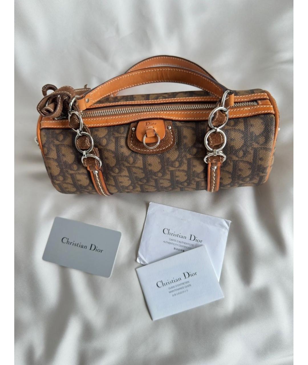 CHRISTIAN DIOR Коричневая сумка с короткими ручками, фото 7