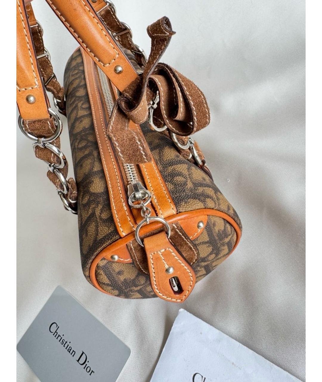 CHRISTIAN DIOR Коричневая сумка с короткими ручками, фото 5