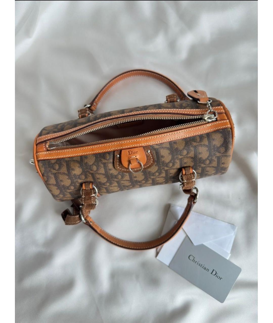 CHRISTIAN DIOR Коричневая сумка с короткими ручками, фото 6