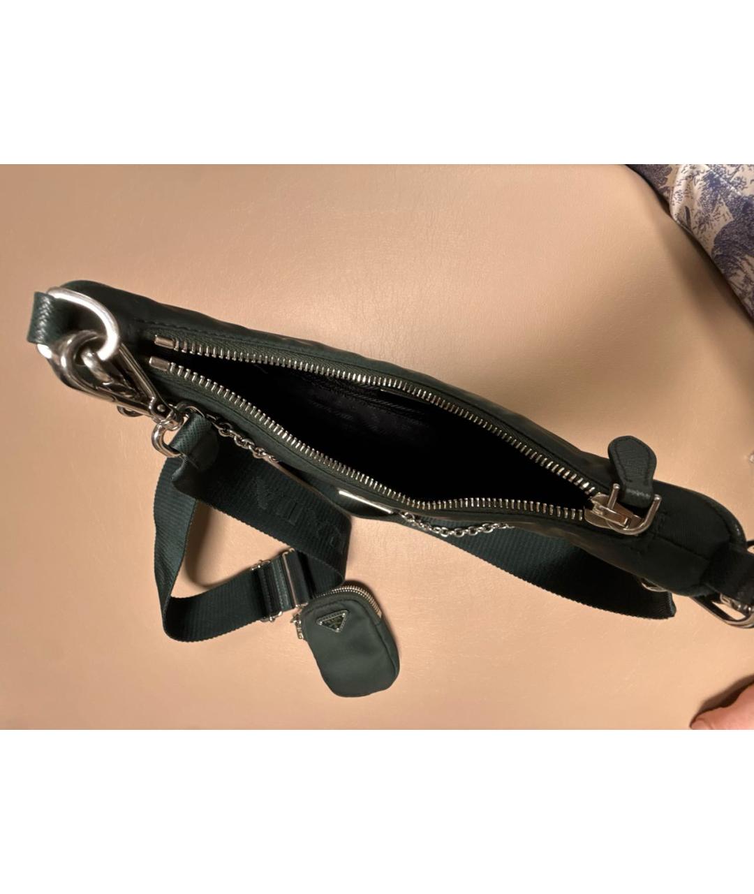 PRADA Зеленая тканевая сумка через плечо, фото 4