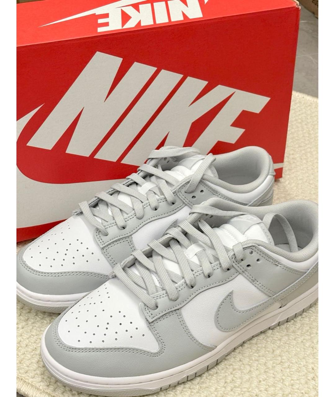 NIKE Серые кожаные кроссовки, фото 6