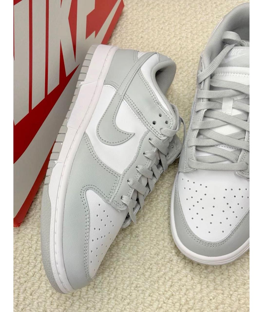 NIKE Серые кожаные кроссовки, фото 5