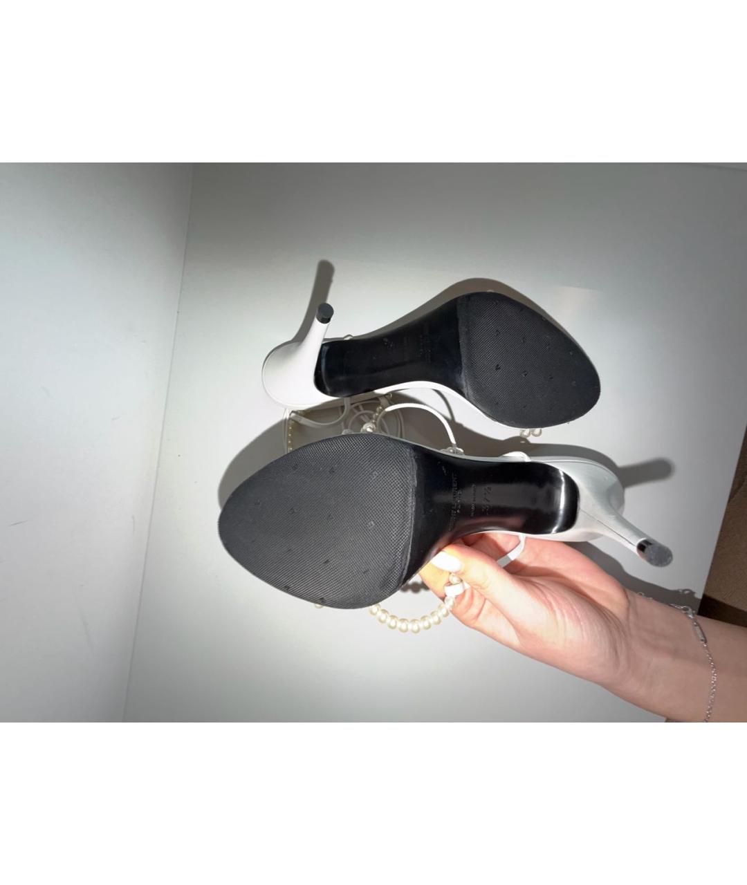 SAINT LAURENT Белые кожаные туфли, фото 7