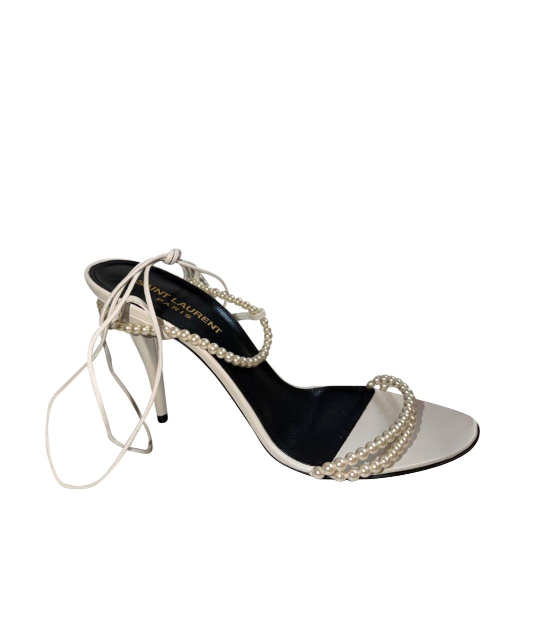 SAINT LAURENT Белые кожаные туфли, фото 1