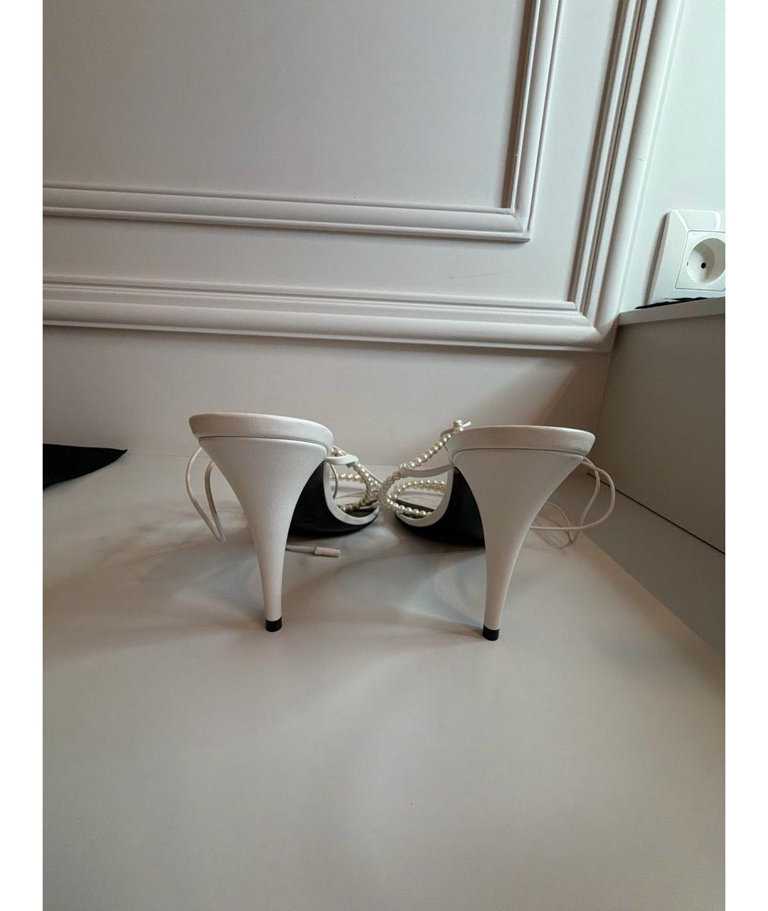 SAINT LAURENT Белые кожаные туфли, фото 5