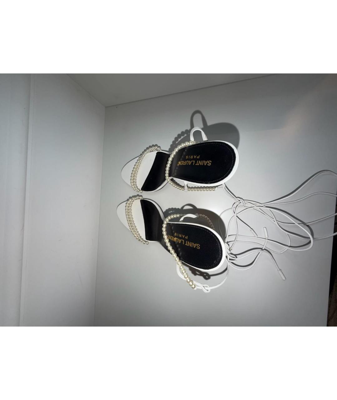 SAINT LAURENT Белые кожаные туфли, фото 4