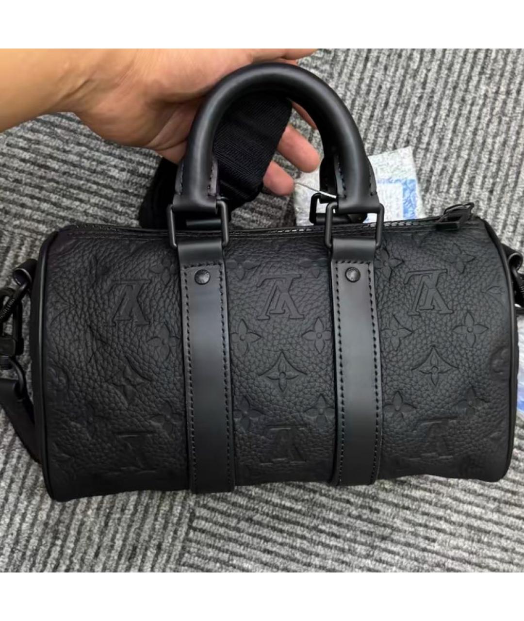 LOUIS VUITTON Черная кожаная сумка на плечо, фото 4