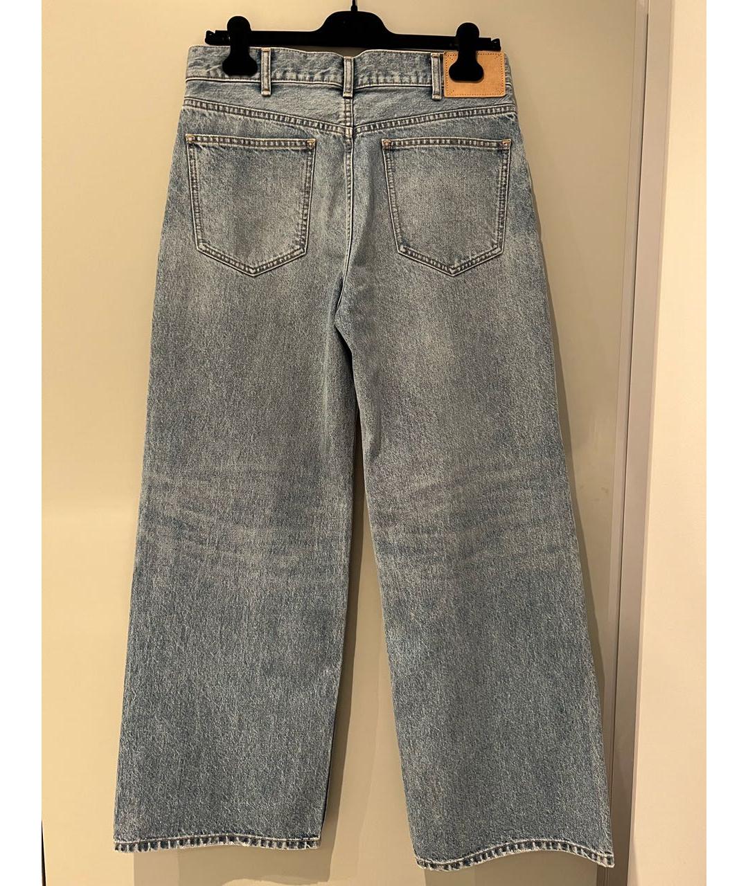 CELINE Голубые хлопковые прямые джинсы, фото 6