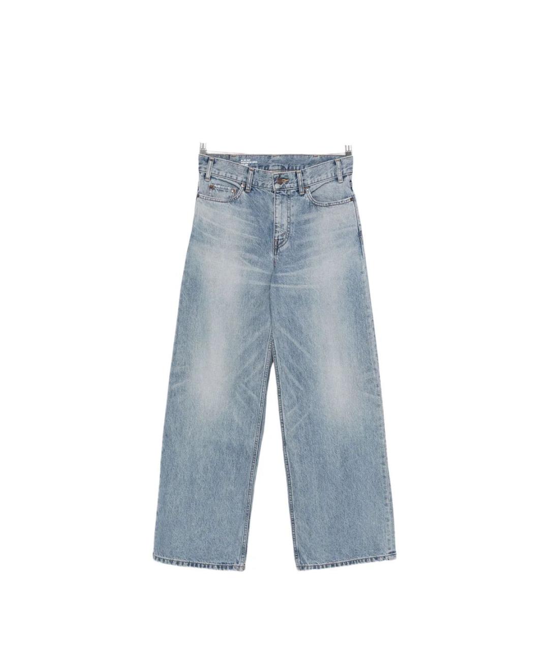 CELINE Голубые хлопковые прямые джинсы, фото 9