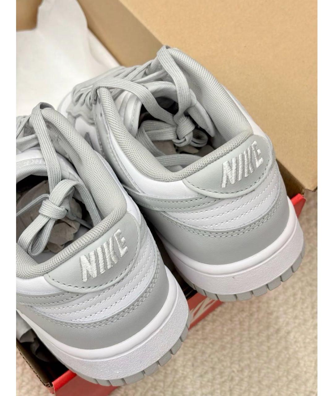 NIKE Серые кожаные низкие кроссовки / кеды, фото 8