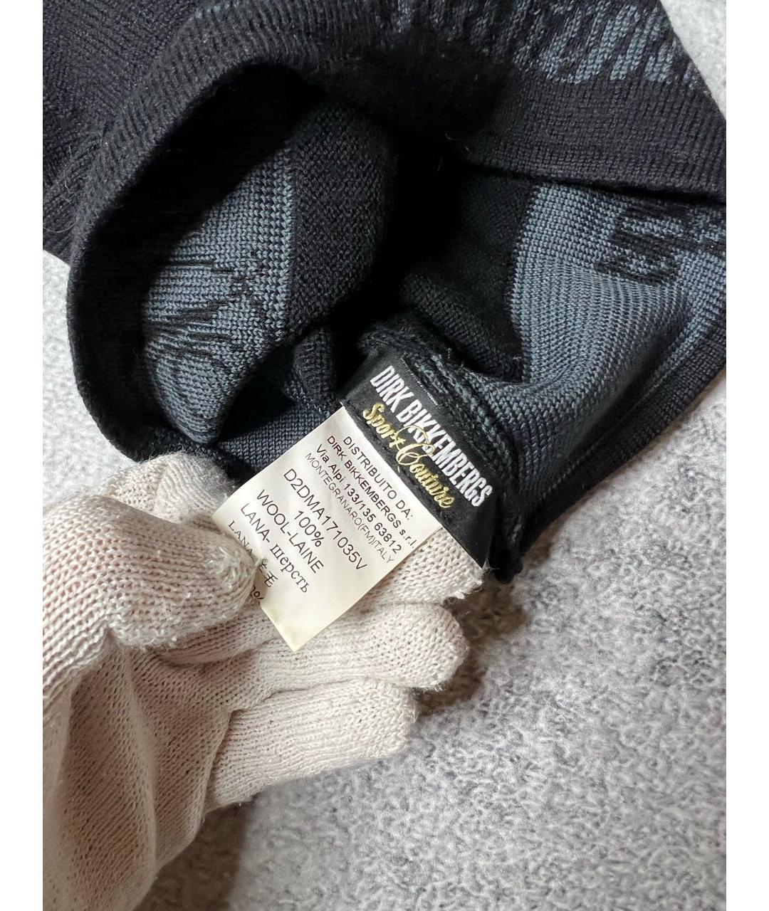 BIKKEMBERGS Черная шерстяная шапка, фото 5