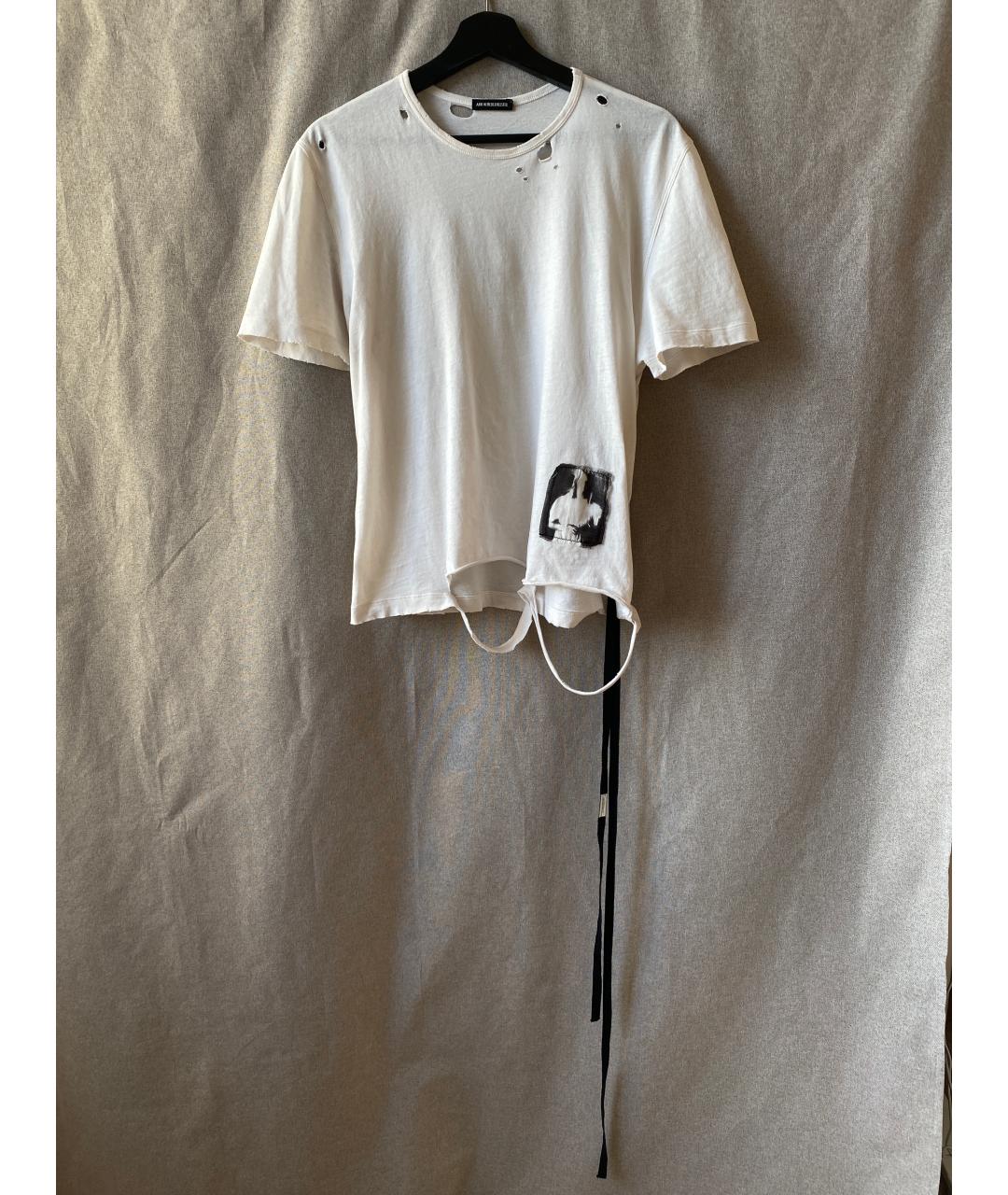 ANN DEMEULEMEESTER Белая хлопковая футболка, фото 7