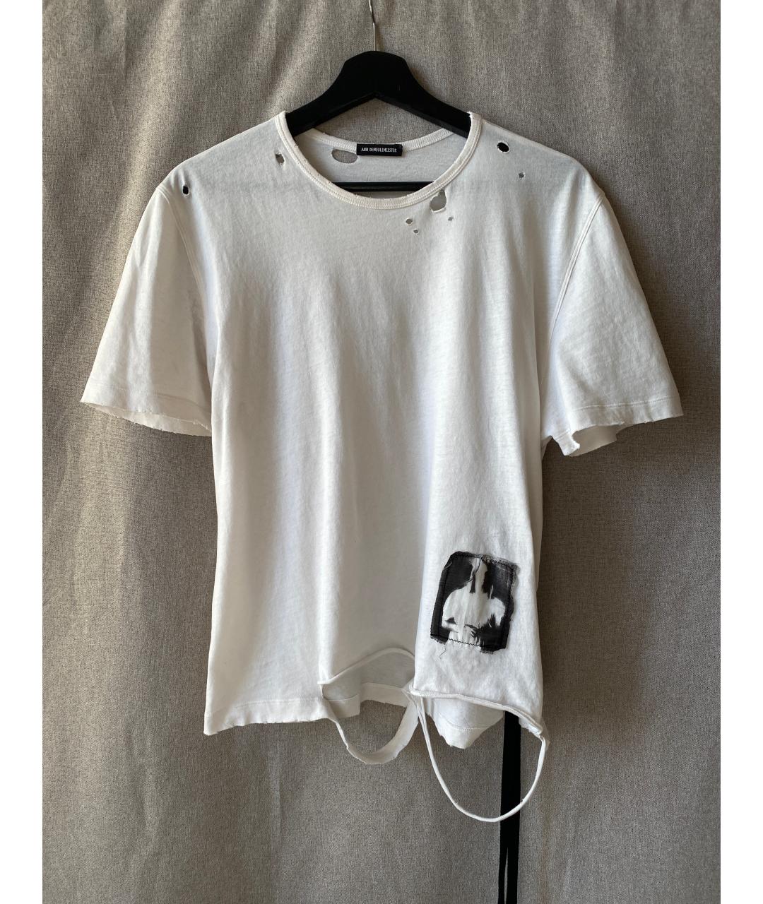 ANN DEMEULEMEESTER Белая хлопковая футболка, фото 2