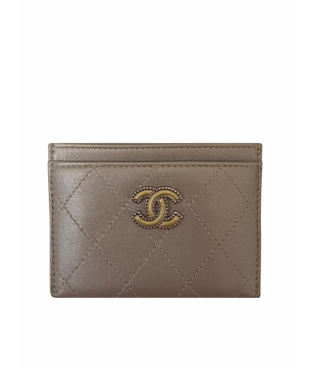 CHANEL Серый кожаный кардхолдер, фото 1