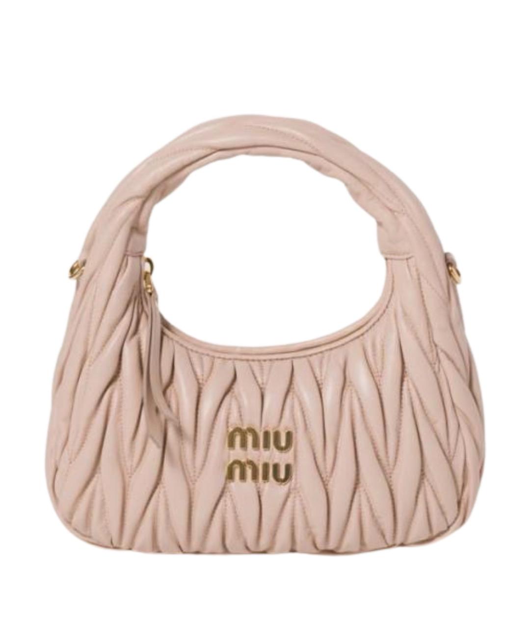 MIU MIU Бежевая кожаная сумка через плечо, фото 1