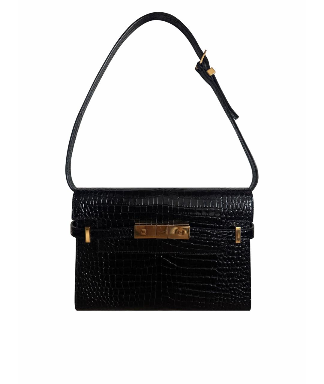 SAINT LAURENT Черная кожаная сумка через плечо, фото 1