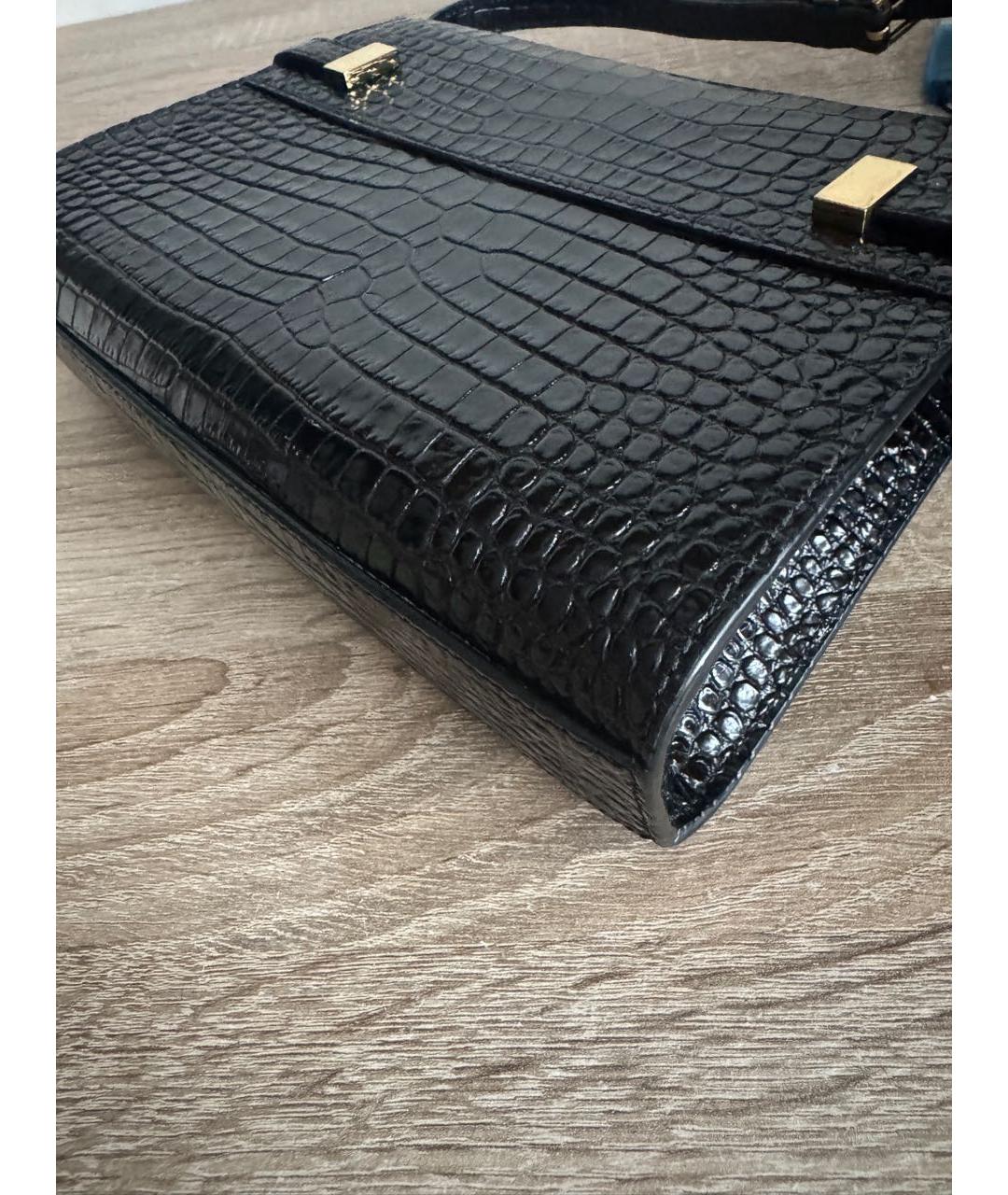 SAINT LAURENT Черная кожаная сумка через плечо, фото 7