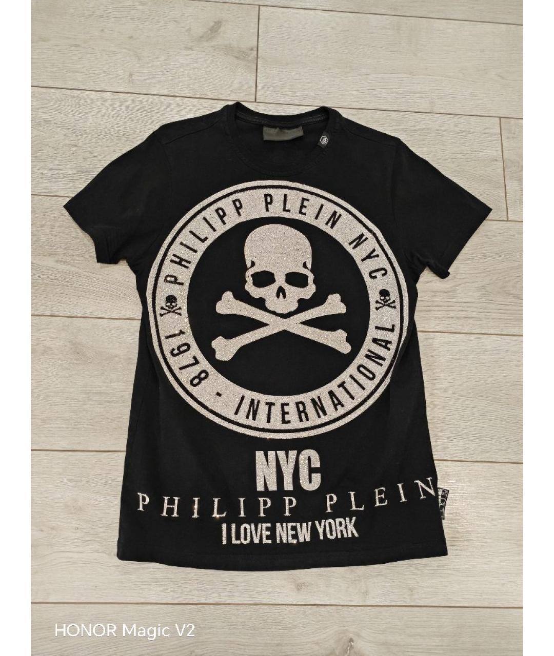 PHILIPP PLEIN Черная хлопковая футболка, фото 3