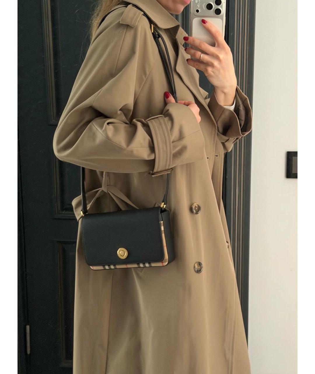 BURBERRY Черная кожаная сумка через плечо, фото 7