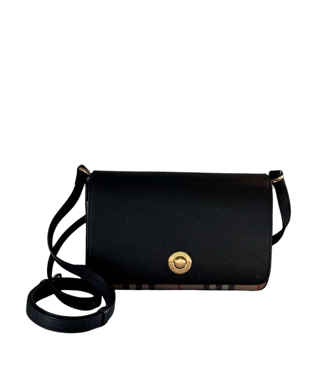 BURBERRY Черная кожаная сумка через плечо, фото 1