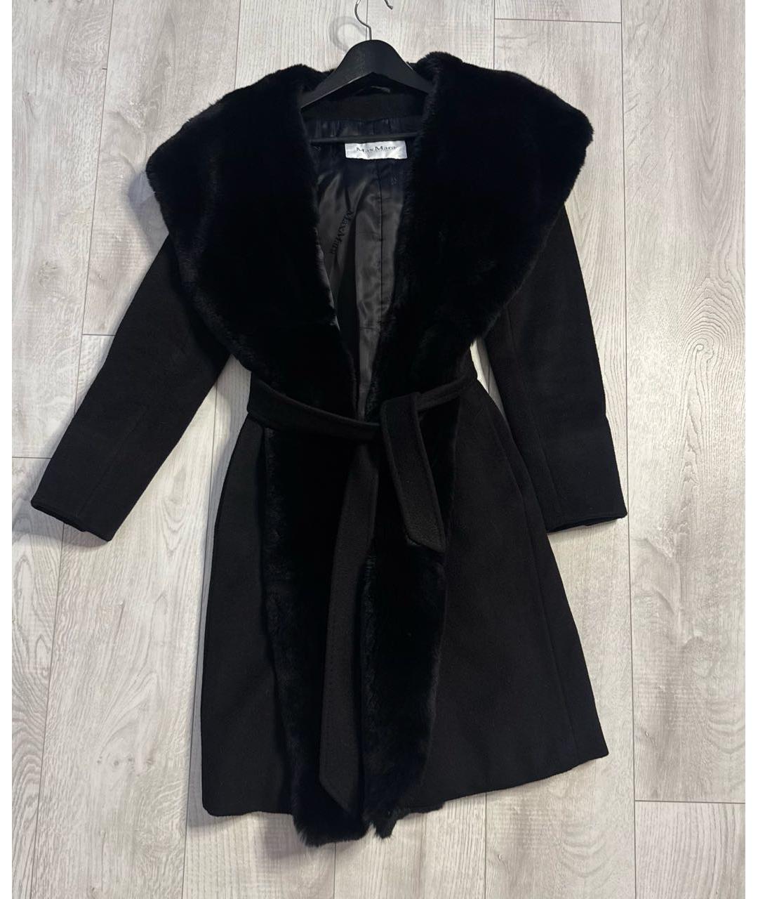 MAX MARA Черное шерстяное пальто, фото 2